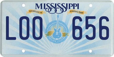MS license plate LOO656
