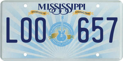 MS license plate LOO657