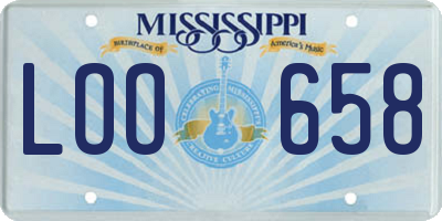 MS license plate LOO658