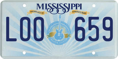 MS license plate LOO659