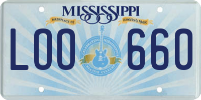 MS license plate LOO660