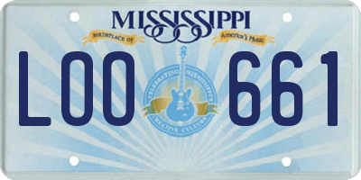 MS license plate LOO661