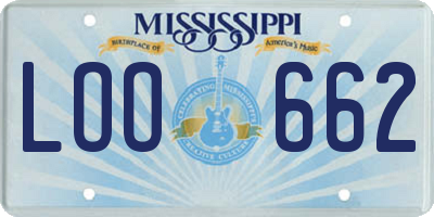 MS license plate LOO662