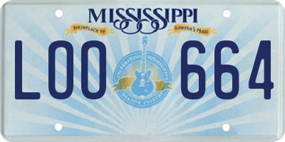 MS license plate LOO664