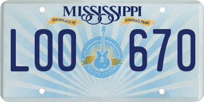 MS license plate LOO670