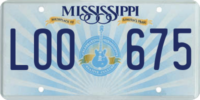 MS license plate LOO675