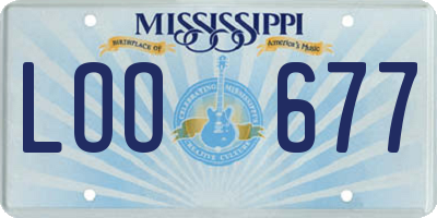 MS license plate LOO677