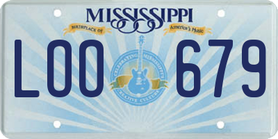 MS license plate LOO679
