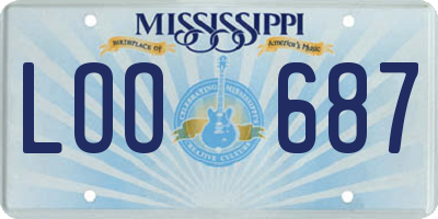 MS license plate LOO687