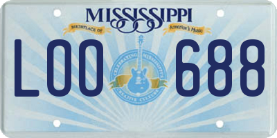 MS license plate LOO688