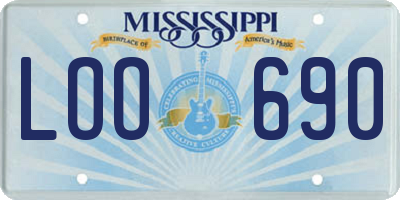 MS license plate LOO690