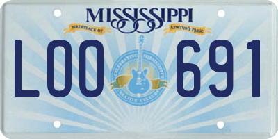 MS license plate LOO691