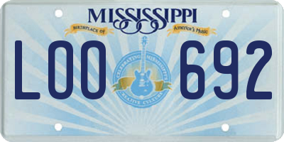 MS license plate LOO692