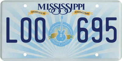 MS license plate LOO695