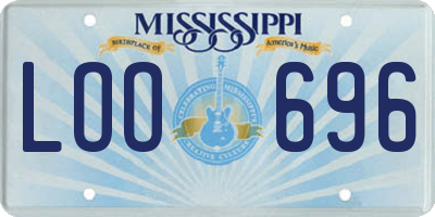 MS license plate LOO696