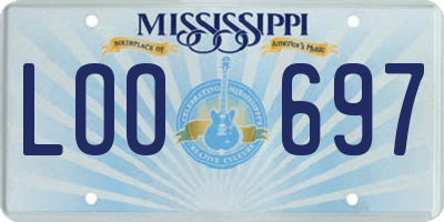 MS license plate LOO697
