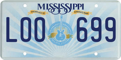 MS license plate LOO699
