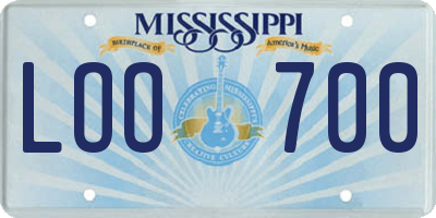 MS license plate LOO700