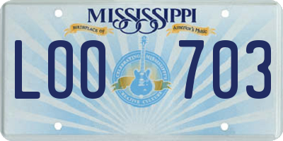 MS license plate LOO703