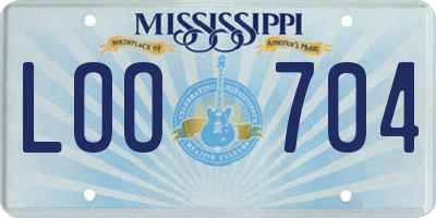 MS license plate LOO704