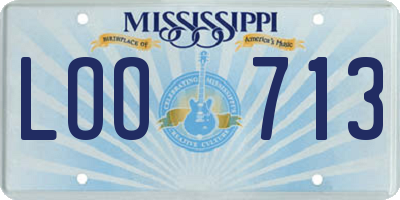 MS license plate LOO713
