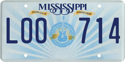 MS license plate LOO714