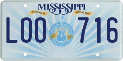 MS license plate LOO716