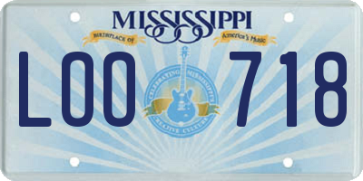 MS license plate LOO718
