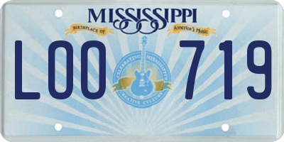 MS license plate LOO719