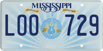 MS license plate LOO729