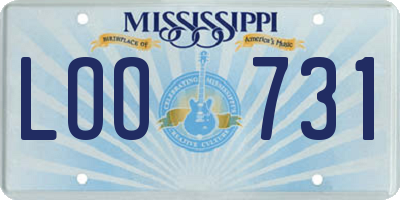 MS license plate LOO731