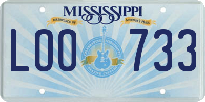 MS license plate LOO733