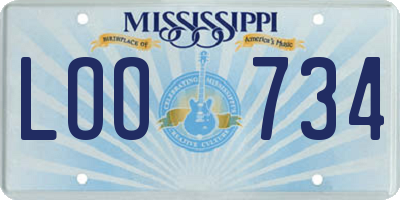MS license plate LOO734