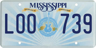 MS license plate LOO739