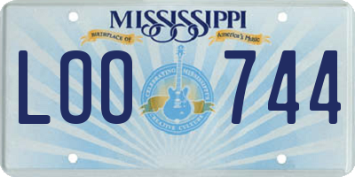 MS license plate LOO744