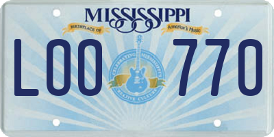 MS license plate LOO770