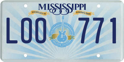 MS license plate LOO771