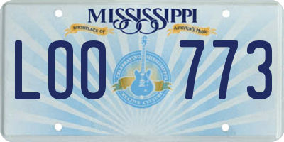 MS license plate LOO773