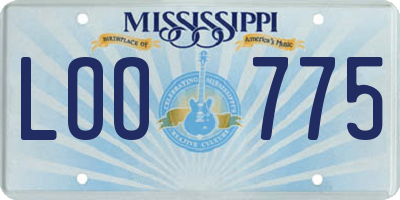 MS license plate LOO775