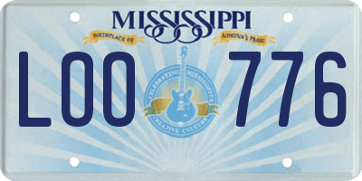 MS license plate LOO776