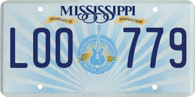 MS license plate LOO779