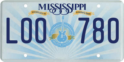 MS license plate LOO780