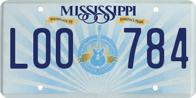 MS license plate LOO784