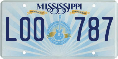 MS license plate LOO787