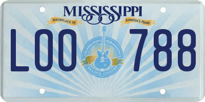 MS license plate LOO788