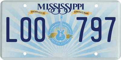 MS license plate LOO797