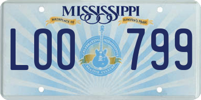 MS license plate LOO799