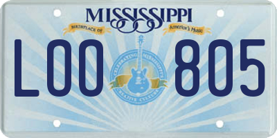 MS license plate LOO805