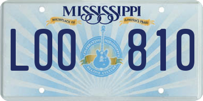MS license plate LOO810