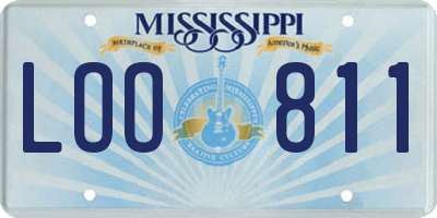 MS license plate LOO811